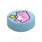 Tile Round 1 x 1 with Pink Bear, Star print