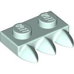 LEGO part 15208 Plate Special 1 x 2 with Three Teeth [Tri-Tooth] in Aqua/ Light Aqua