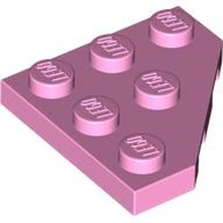 LEGO part 2450 Wedge Plate 3 x 3 Cut Corner in Light Purple/ Bright Pink