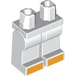LEGO part 970c27pr0038 Hips and White Legs with Orange Toes print in White