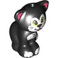Animal, Cat, Sitting with White Face, Chest, Paws, Bright Light Yellow Eyes, Coral Ears print