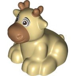 LEGO part 109867pr0001 Duplo Animal, Reindeer Laying, Sven in Brick Yellow/ Tan