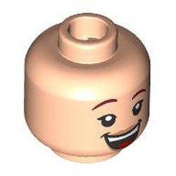 LEGO part 28621pr9659 Minifig Head with print in Light Nougat