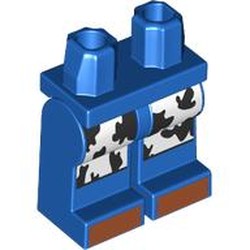 LEGO part 970c28pr0017 Hips and Blue Legs with print in Bright Blue/ Blue