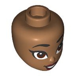 LEGO part 92198pr0081 Minidoll Head with print in Medium Nougat