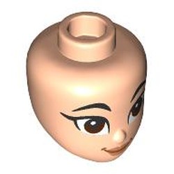 LEGO part 92198pr0080 Minidoll Head with print in Light Nougat