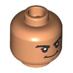 LEGO part 28621pr9632 Minifig Head with print in Nougat