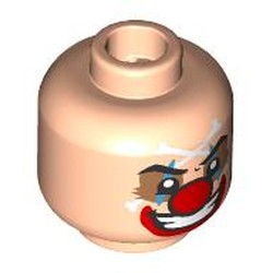 LEGO part 28621pr9628 Minifig Head with print in Light Nougat