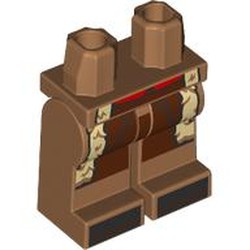 LEGO part 970c23pr0002 Hips and Medium Nougat Legs with print in Medium Nougat