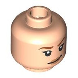 LEGO part 28621pr9641 Minifig Head with print in Light Nougat