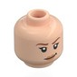 Minifig Head Nami, Dark Orange Eyebrows, Smirk, Raised Eyebrow / Angry, Teeth