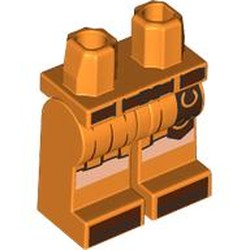 LEGO part 970c34pr0004 Hips and Orange Legs with print in Bright Orange/ Orange