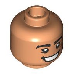 LEGO part 28621pr9642 Minifig Head with print in Nougat