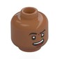 Minifig Head Usopp, Black Eyebrows, Open Mouth Smirk / Angry Grin