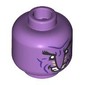 Minifig Head Arlong, Black Eyebrows, Long Pointy Noes, Dark Purple Lines, Closed Mouth / Open Mouth Grin