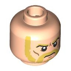 LEGO part 28621pr9633 Minifig Head with print in Light Nougat