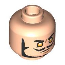 LEGO part 28621pr9636 Minifig Head with print in Light Nougat