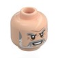 Minifig Head Monkey D. Garp, Light Bluish Grey Eyebrows, Moustache, White Sideburns, Nougat Wrinkles, Mean Growl / Stern