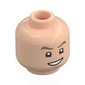 Minifig Head Sanji, Dark Tan Eyebrows, Smirk / Mean Grin