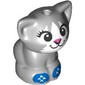 Animal, Cat, Kitten Sitting with White Face, Dark Pink Nose, Blue Socks print