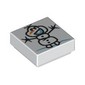 Tile 1 x 1 with Drawing of Olaf/Snowman print