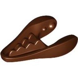 LEGO part 49418 Animal Body Part, Dinosaur, Dilophosaurus / Gallimimus Lower Jaw with Teeth [Plain] in Reddish Brown