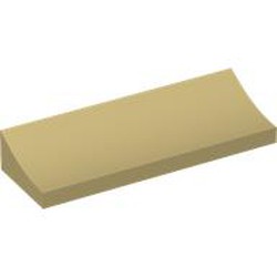 LEGO part 6806 Slope Curved 2 x 6 Inverted in Brick Yellow/ Tan