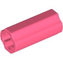 LEGO part 59443 Technic Axle Connector Smooth [with x Hole + Orientation] in Vibrant Coral/ Coral