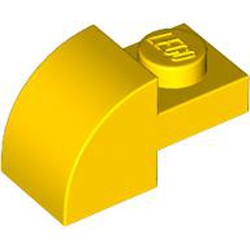 LEGO part 5841 Brick Curved 1 x 2 x 1 with Curved Top in Bright Yellow/ Yellow