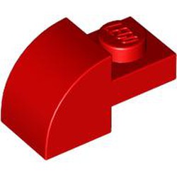 LEGO part 5841 Brick Curved 1 x 2 x 1 with Curved Top in Bright Red/ Red