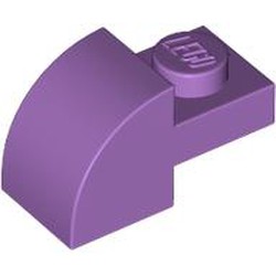 LEGO part 5841 Brick Curved 1 x 2 x 1 with Curved Top in Medium Lavender