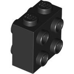LEGO part 80796 Brick Special 1 x 2 x 1 2/3 with Four Studs on 2 Sides in Black