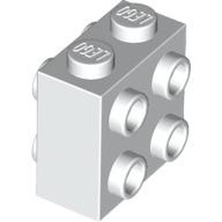 LEGO part 80796 Brick Special 1 x 2 x 1 2/3 with Four Studs on 2 Sides in White