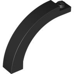 LEGO part 5845 Brick Arch 1 x 5 x 3 1/3 Curved Top in Black