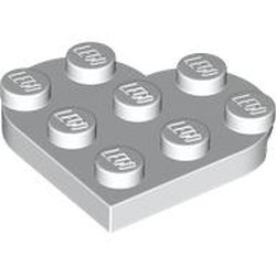 LEGO part 39613 Plate Angled 3 x 3 with Heart Shape in White