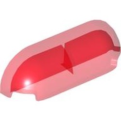 LEGO part 4045 Brick Curved 1 x 4 x 1 Rounded Ends in Transparent Red/ Trans-Red