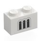 Brick 1 x 2 with Light Bluish Grey/Black Windows print