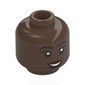 Minifig Head Dawn, Black Eyebrows, Dark Red Lips, Open Mouth Smile/Stern Closed Mouth
