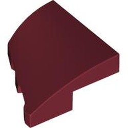LEGO part 5095 Slope Curved 2 x 2 with Stud Notch Left in Dark Red