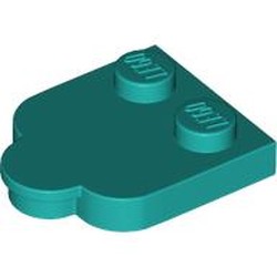 LEGO part 5518 Plate Special 2 x 3 with Cloud Edge in Bright Bluish Green/ Dark Turquoise