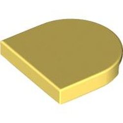 LEGO part 5520 Tile Round 2 x 2 Half Circle in Cool Yellow/ Bright Light Yellow