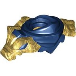LEGO part 7104pat0001 Minifig Neckwear Shoulder Armour With Pearl Gold Dragon pattern in Earth Blue/ Dark Blue
