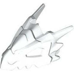 LEGO part 3770 Creature Body Part, Dragon Head Upper Jaw, Hollow Eyes, Spikes in White