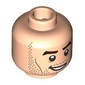 Minifig Head Peter Parker, Dark Brown Eyebrows, Stubble Bears, Lopsided Smile/Confused