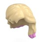 Hair, Mid Length Wavy Over Shoulder with Bright Pink Tips print