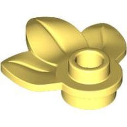 LEGO part 32607 Plant, Plate 1 x 1 Round with 3 Leaves in Cool Yellow/ Bright Light Yellow