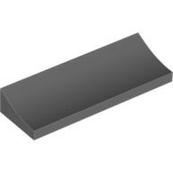 LEGO part 6806 Slope Curved 2 x 6 Inverted in Dark Stone Grey / Dark Bluish Gray