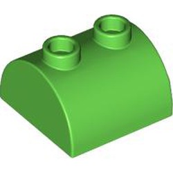 LEGO part 30165 Brick Curved 2 x 2 with Two Top Studs in Bright Green