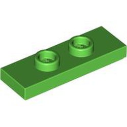 LEGO part 34103 Plate Special 1 x 3 with 2 Studs with Groove and Inside Stud Holder (Jumper) in Bright Green