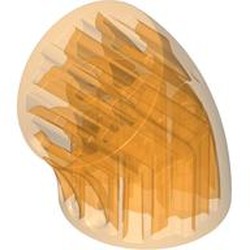 LEGO part 5057 Brick Round 3 x 3 D. Tube with 45° Elbow and Axle Holes (Crossholes) at Each End in Transparent Bright Orange/ Trans-Orange